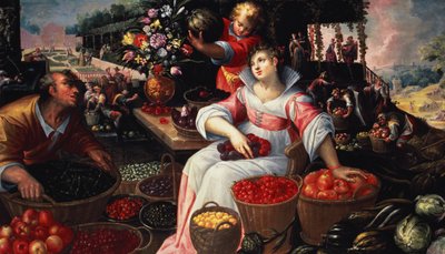 Marché aux fruits (été), 1590 - Frederik Valckenborch